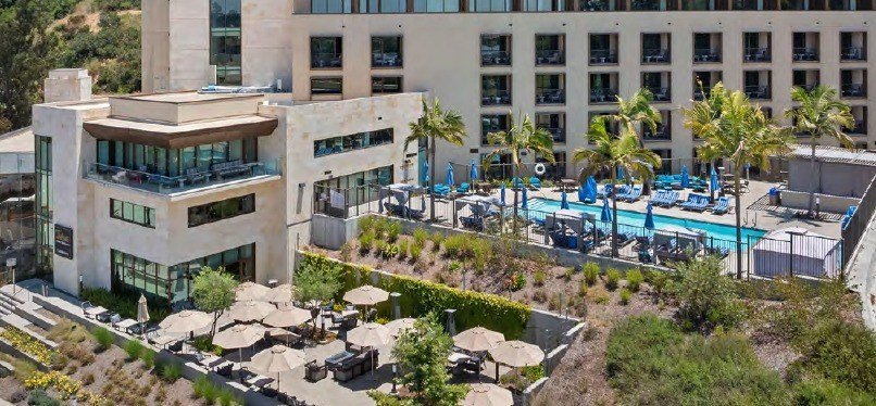 Existing Legacy hotel pool and hospitality area